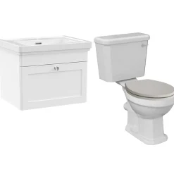 Butler & Rose Ophelia Traditional Toilet & 600mm Wall Hung Vanity Unit Bathroom Suite
