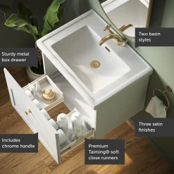 Butler & Rose Ophelia Traditional Toilet & 600mm Wall Hung Vanity Unit Bathroom Suite