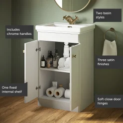 Butler & Rose Ophelia Traditional Toilet & 500mm Floorstanding Vanity Unit Bathroom Suite