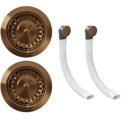 Butler & Rose Premium 90mm 1.5 & 2 Bowl Kitchen Sink Strainer Wastes with Two Round Overflows