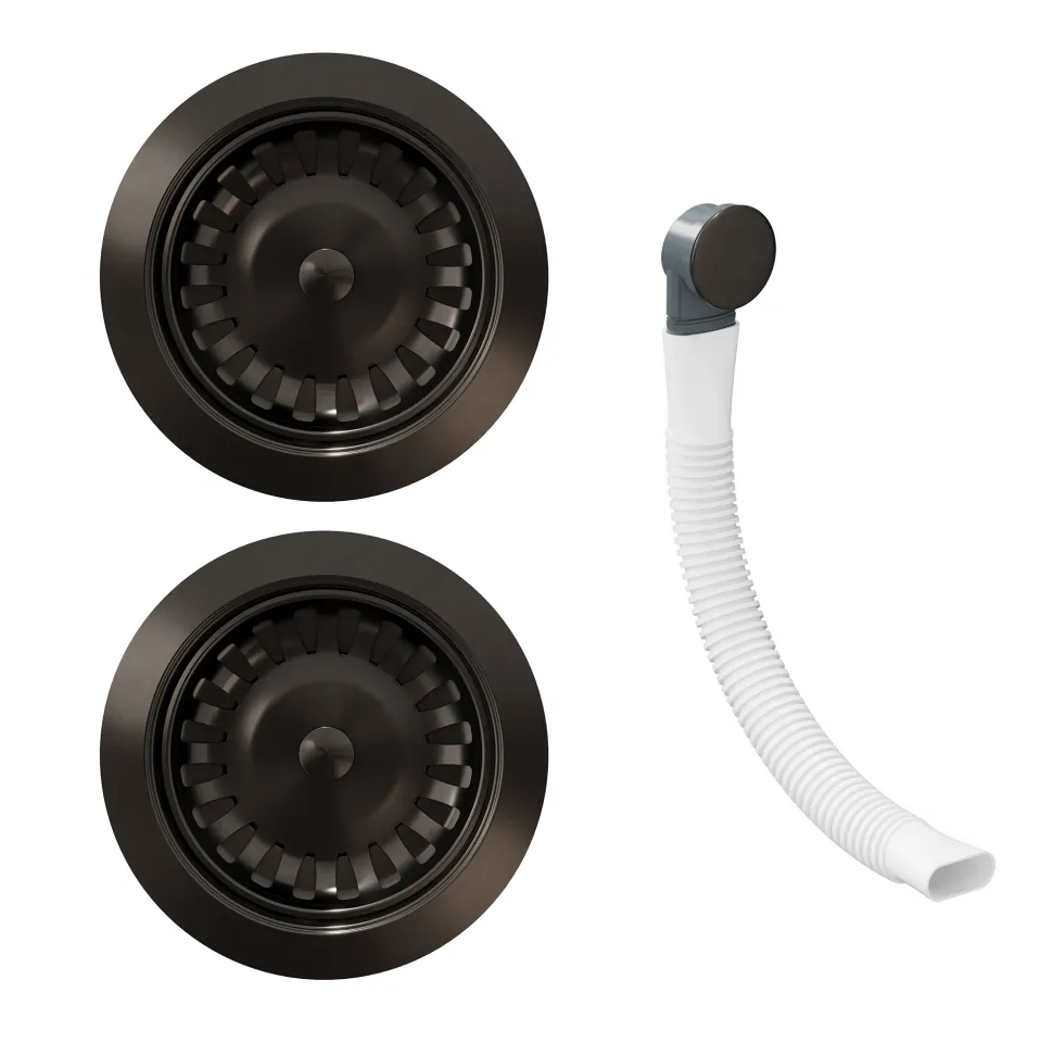 Butler & Rose Premium 90mm 1.5 & 2 Bowl Kitchen Sink Strainer Wastes with Round Overflow