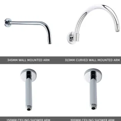 Butler & Rose Victoria 200mm Traditional Fixed Apron Shower Head & Shower Arm