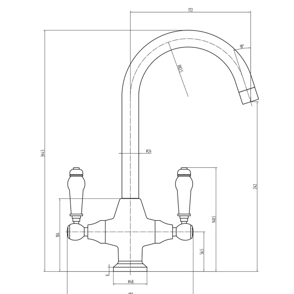 Butler & Rose Victoria Traditional Mono Kitchen Mixer Tap