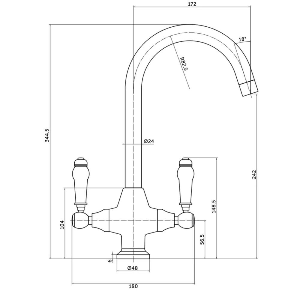 Butler & Rose Victoria Traditional Mono Kitchen Mixer Tap