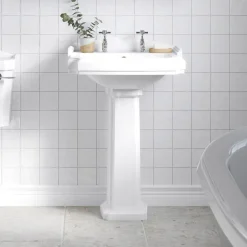 Butler & Rose Winston 580mm Full Pedestal & Basin - 2 Tap Hole