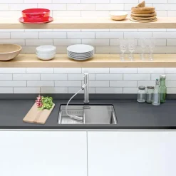 Caple Atlanta Single Lever Pull Out Mono Kitchen Mixer - Stainless Steel