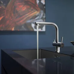 Caple Atmore Puriti Twin Lever Mono Kitchen Mixer & Cold Filtered Water Tap - Chrome