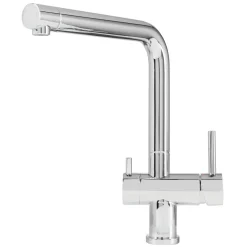 Caple Atmore Puriti Twin Lever Mono Kitchen Mixer & Cold Filtered Water Tap - Chrome