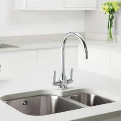 Caple Avel Twin Lever Mono Kitchen Mixer - Chrome