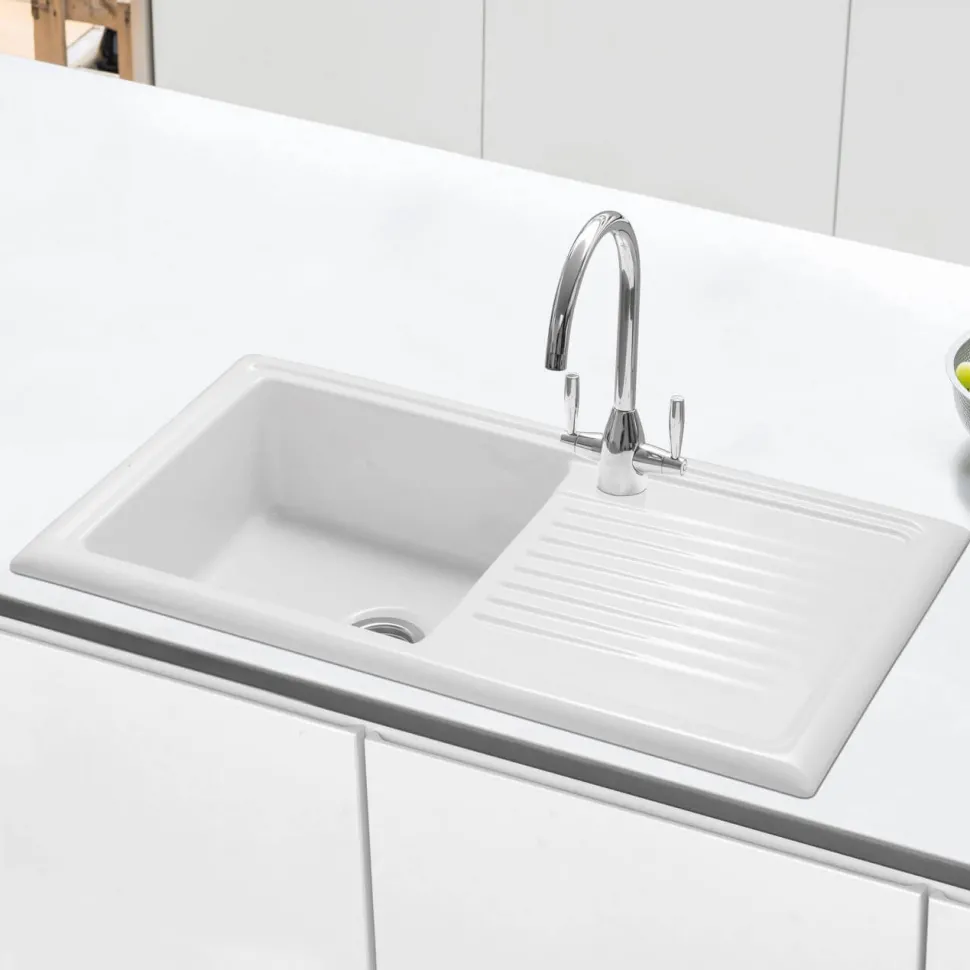 Caple Avel Twin Lever Mono Kitchen Mixer - Chrome