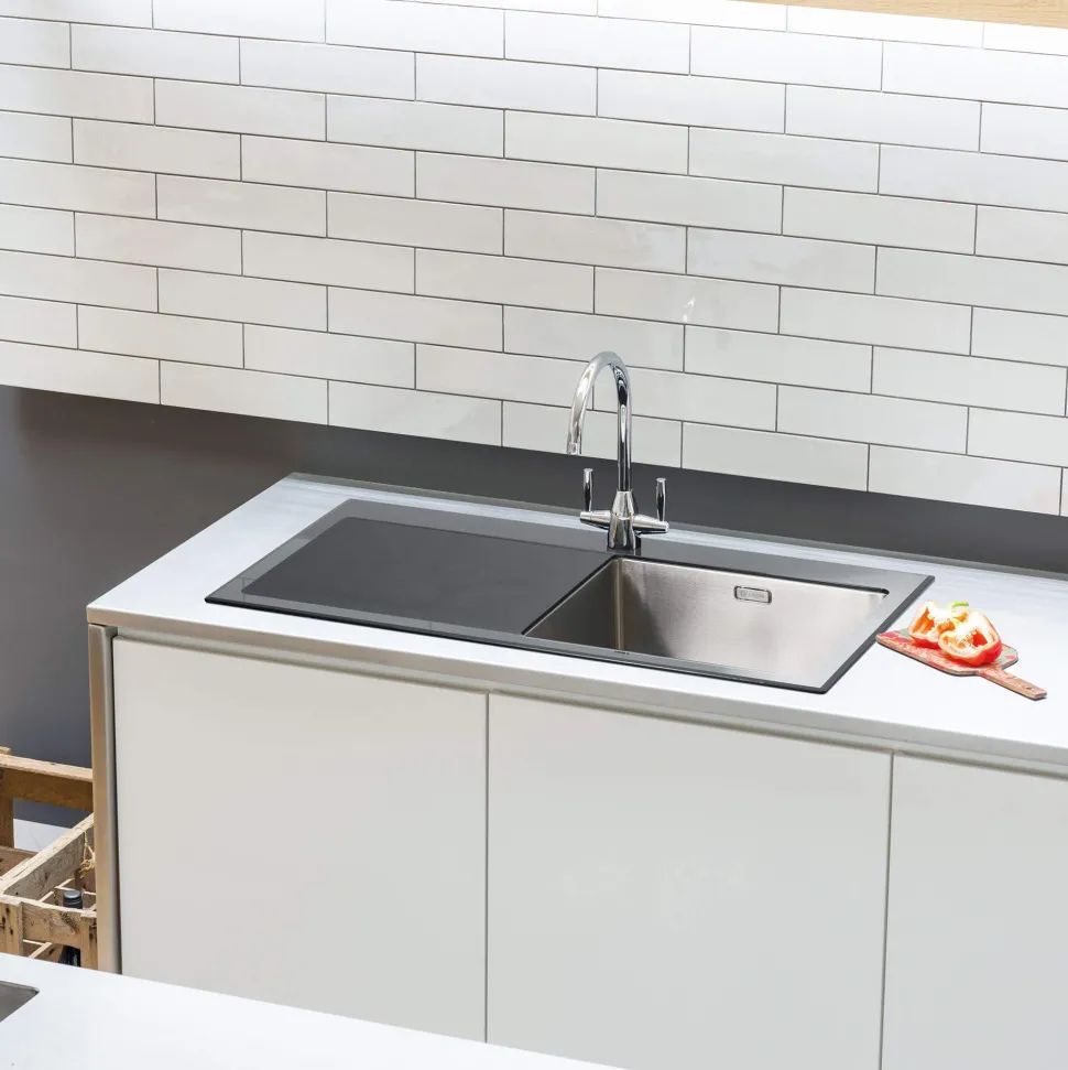 Caple Avel Twin Lever Mono Kitchen Mixer - Chrome