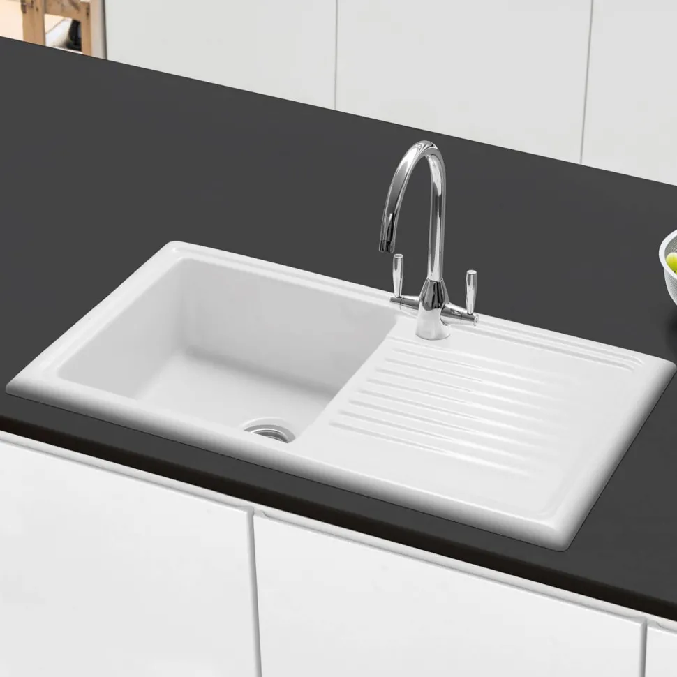 Caple Avel Twin Lever Mono Kitchen Mixer - Chrome