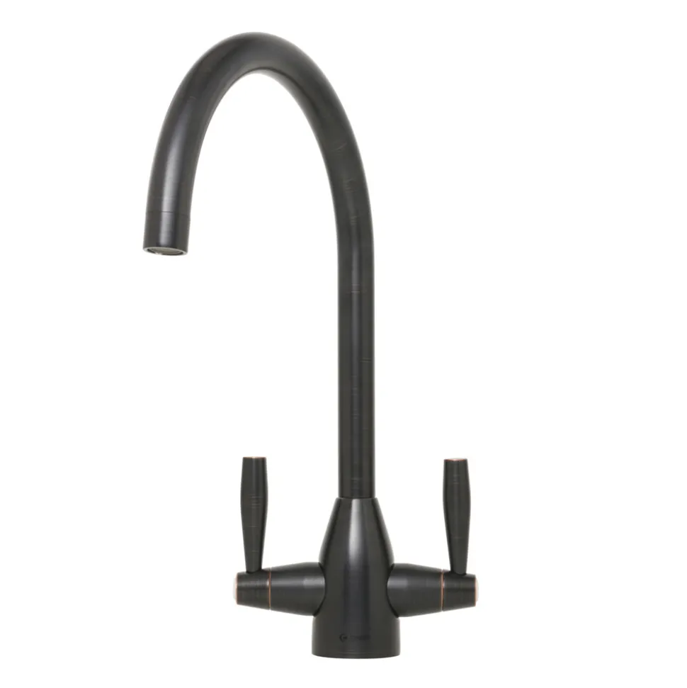 Caple Avel Twin Lever Mono Kitchen Mixer - Blackened Copper