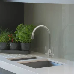 Caple Avel Twin Lever Mono Kitchen Mixer - Brushed Nickel