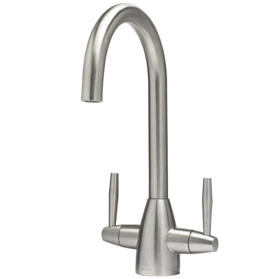 Caple Avel Twin Lever Mono Kitchen Mixer - Stainless Steel