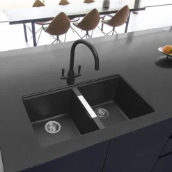 Caple Avel Twin Lever Mono Kitchen Mixer - Chromite Black