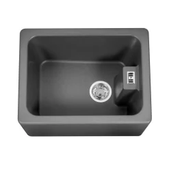 Caple Belfast 1 Bowl Grey Granite Composite Kitchen Sink - 595 x 455mm