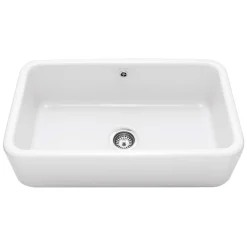 Caple Butler Large Single Bowl White Ceramic Kitchen Sink - 795 x 460mm