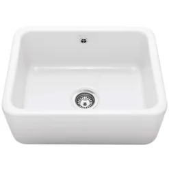 Caple Butler Single Bowl White Ceramic Kitchen Sink - 595 x 460mm