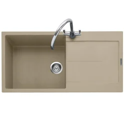 Caple Canis 1 Bowl Granite Composite Kitchen Sink & Waste Kit with Reversible Drainer - 1000 x 500mm