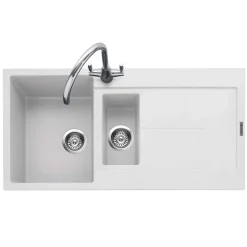 Caple Canis 1.5 Bowl Granite Composite Kitchen Sink & Waste Kit with Reversible Drainer - 1000 x 500mm