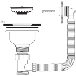 Caple Chrome Square Overflow Waste Kit