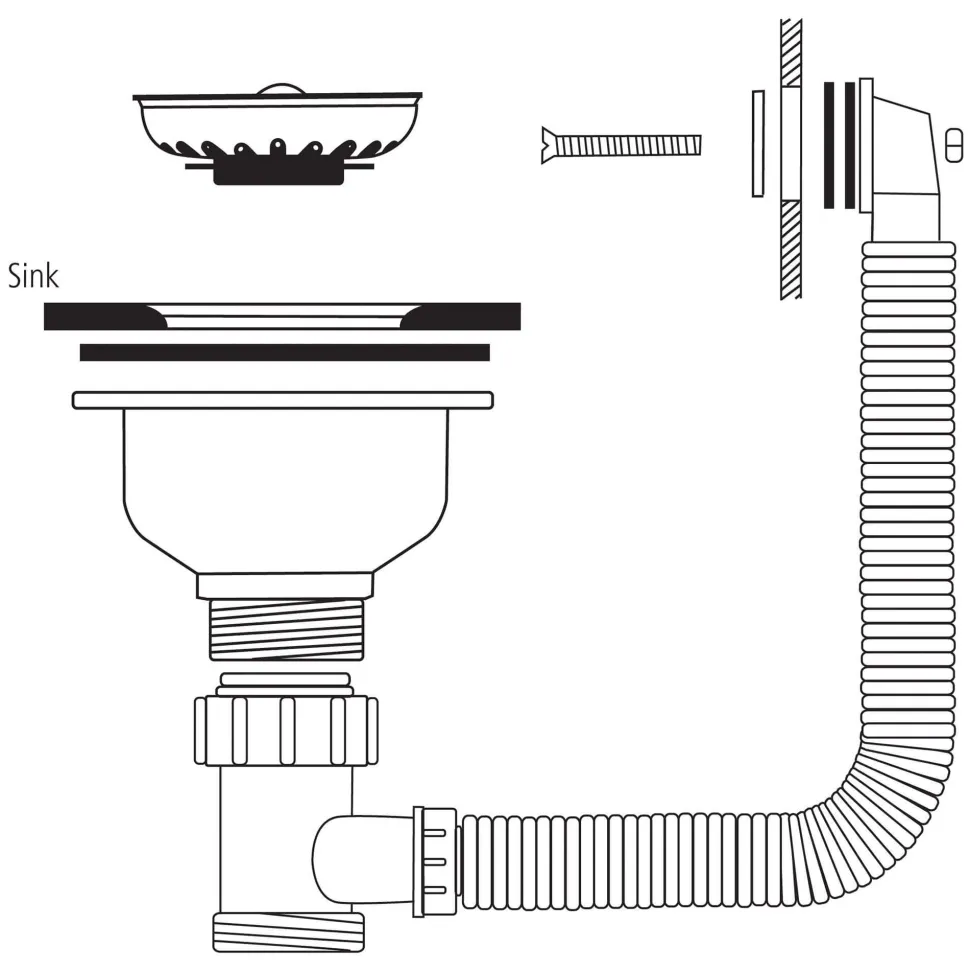 Caple Chrome Square Overflow Waste Kit