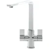 Caple Colton Twin Lever Mono Kitchen Mixer - Chrome