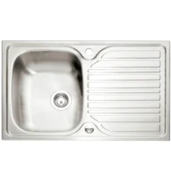 Caple Crane 1 Bowl Satin Stainless Steel Sink & Waste Kit with Reversible Drainer - 800 x 510mm