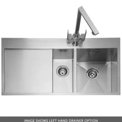 Caple Cubit 1.5 Bowl Satin Stainless Steel Sink & Waste Kit - 1000 x 520mm