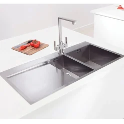 Caple Cubit 1.5 Bowl Satin Stainless Steel Sink & Waste Kit - 1000 x 520mm