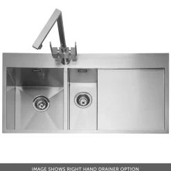 Caple Cubit 1.5 Bowl Satin Stainless Steel Sink & Waste Kit - 1000 x 520mm