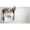 Caple Dove 1 Bowl Satin Stainless Steel Sink & Waste Kit with Reversible Drainer - 860 x 500mm