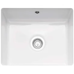 Caple Ettra Single Bowl White Ceramic Undermount Kitchen Sink - 545 x 440mm