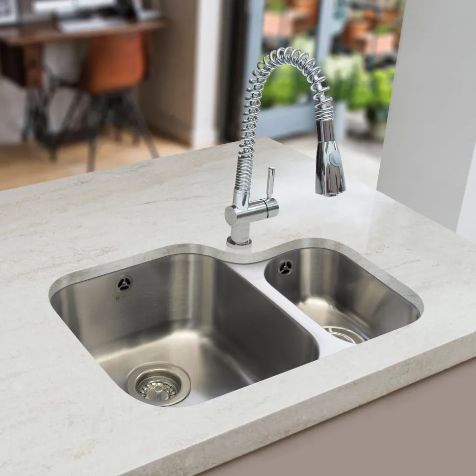 Caple Form 1.5 Bowl Undermount Satin Stainless Steel Sink & Waste Kit - 590 x 450mm