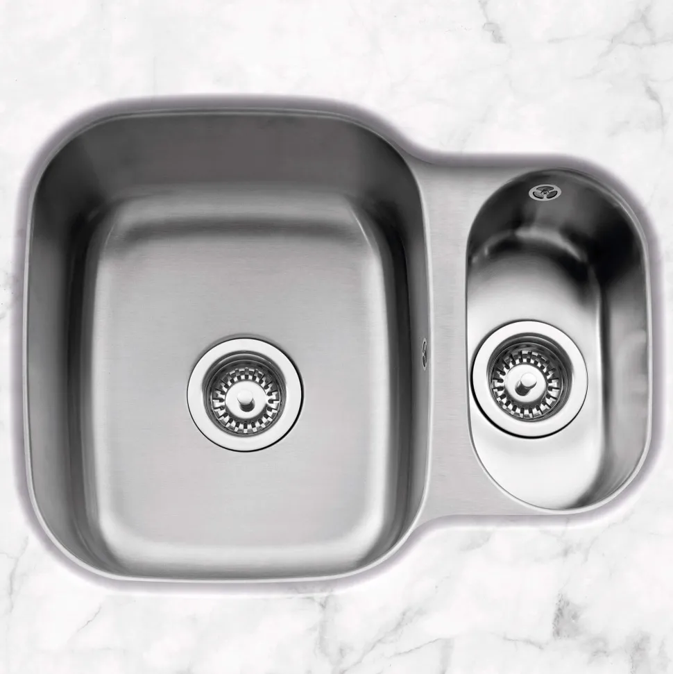 Caple Form 1.5 Bowl Undermount Satin Stainless Steel Sink & Waste Kit - Reversible - 590 x 450mm