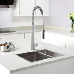 Caple Howe Professional Single Lever Mono Pull Out Kitchen Tap - Brushed Stainless Steel