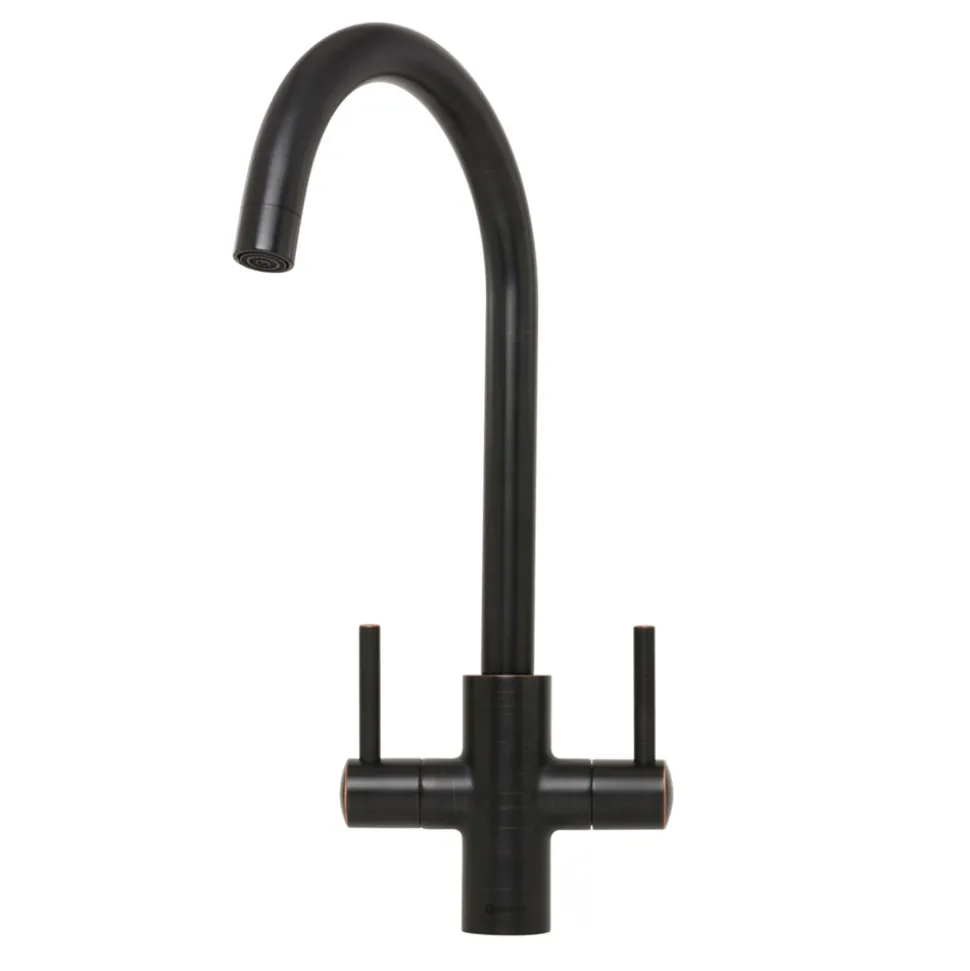 Caple Lamar Twin Lever Mono Kitchen Mixer - Blackened Copper