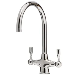 Caple Leval Traditional Twin Lever Mono Kitchen Mixer - Chrome