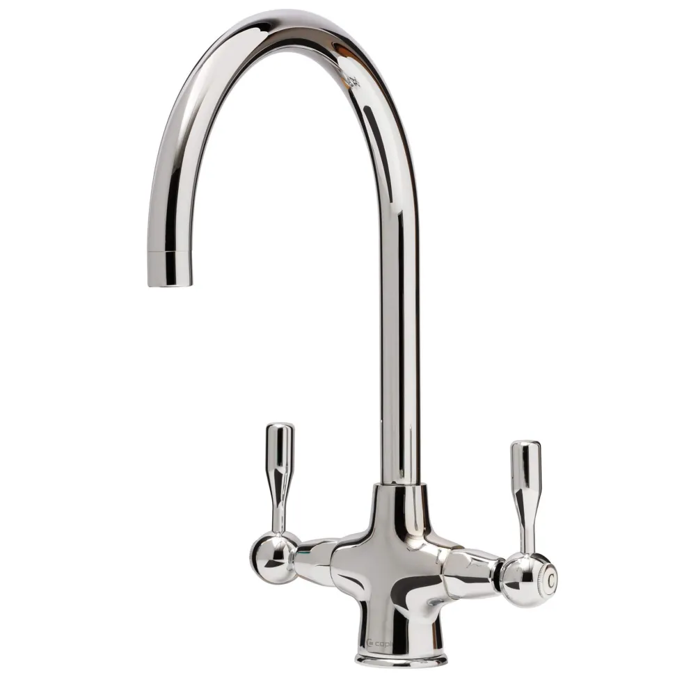 Caple Leval Traditional Twin Lever Mono Kitchen Mixer - Chrome