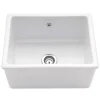 Caple Lingfield Single Bowl White Ceramic Inset Butler Sink - 620 x 470mm