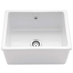 Caple Lingfield Single Bowl White Ceramic Inset Butler Sink - 620 x 470mm