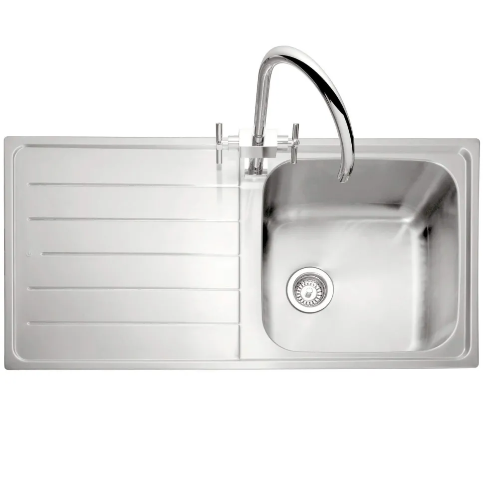 Caple Lyon 1 Bowl Satin Stainless Steel Sink & Waste Kit - 1000 x 500mm