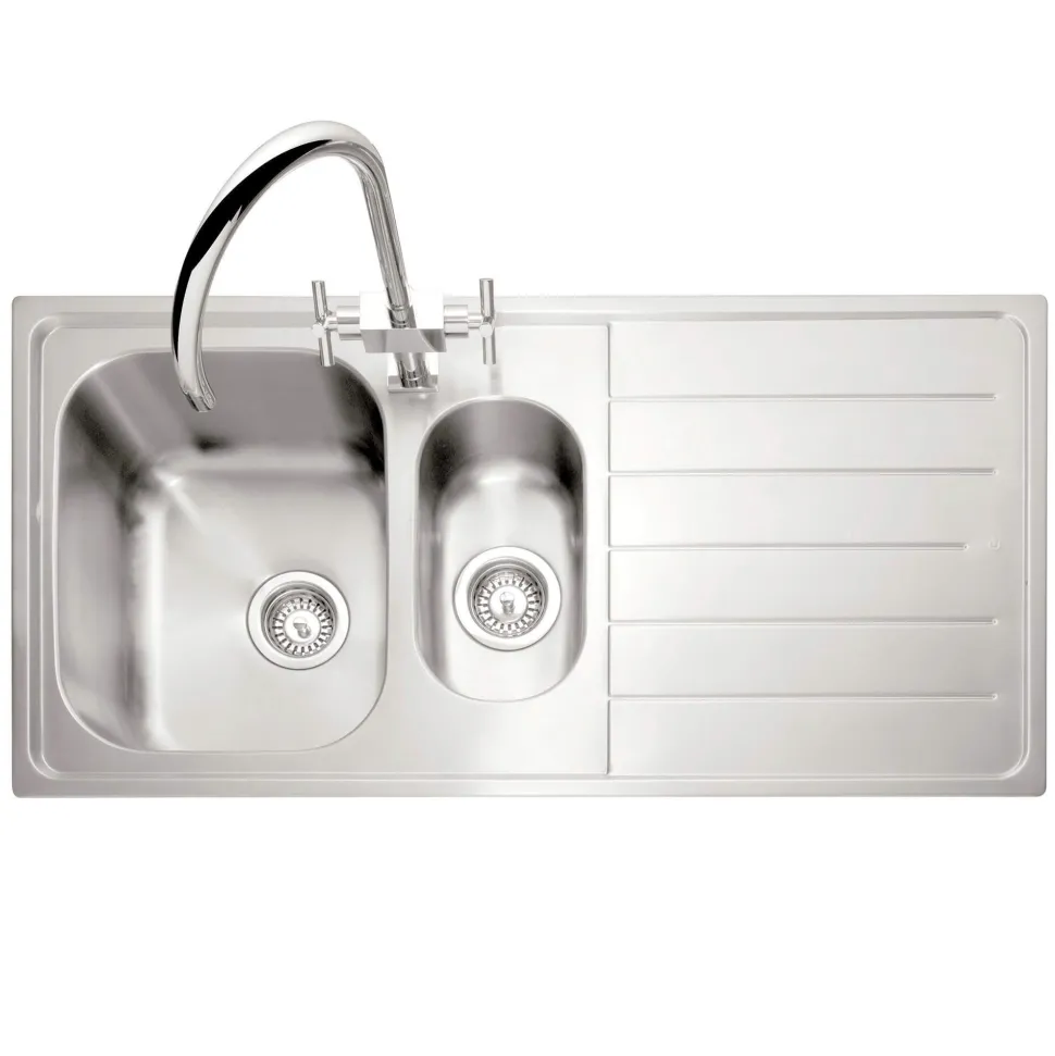 Caple Lyon 1.5 Bowl Satin Stainless Steel Sink & Waste Kit - 1000 x 500mm
