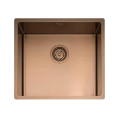Caple Mode 1 Bowl Inset or Undermount Copper Brushed Stainless Steel Sink & Waste Kit - 490 x 440mm
