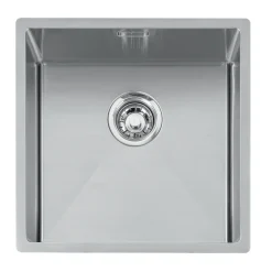 Caple Mode 1 Bowl Inset/Undermount Brushed Stainless Steel Sink & Waste Kit - 440 x 440mm
