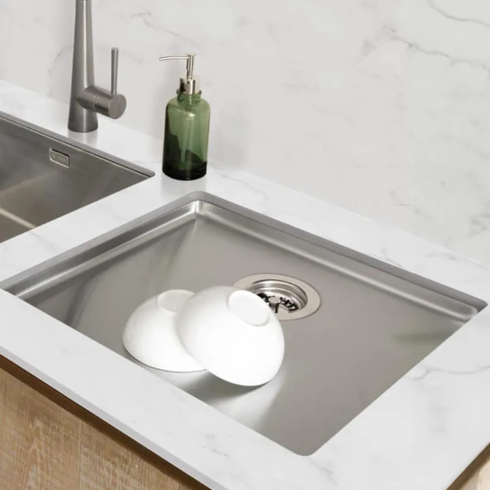 Caple Mode Inset or Undermount Brushed Stainless Steel Drainer & Waste Kit - 490 x 440mm