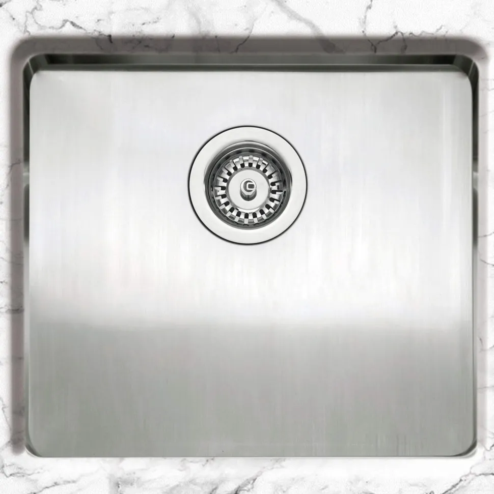 Caple Mode Inset or Undermount Brushed Stainless Steel Drainer & Waste Kit - 490 x 440mm