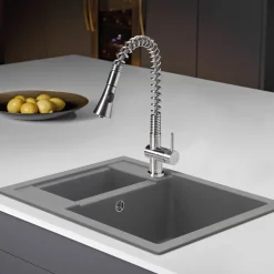 Caple Spiro Single Lever Mono Pull Out Spray Tap - Stainless Steel