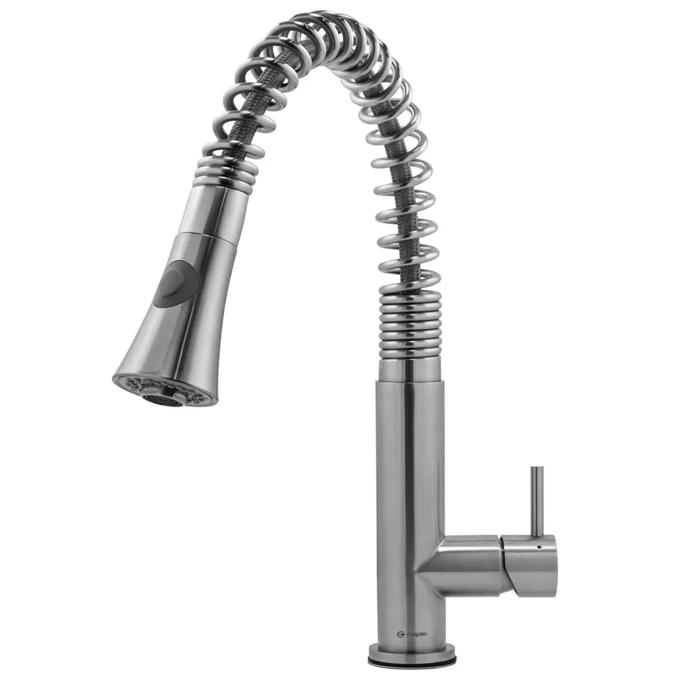 Caple Spiro Single Lever Mono Pull Out Spray Tap - Stainless Steel